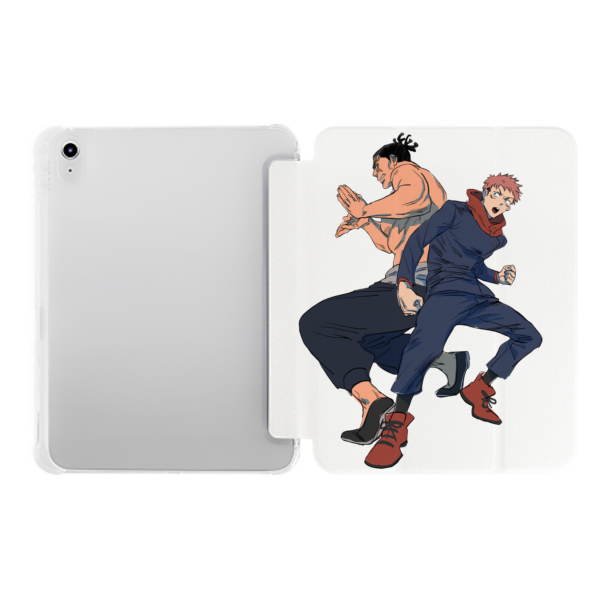 （画像用） 呪術廻戦 Jujutsu Kaisen IPad ケース ペン収納付き 三つ折りスタンド PUレザー×シリコン 対応機種9.5/10.5/10.9インチ